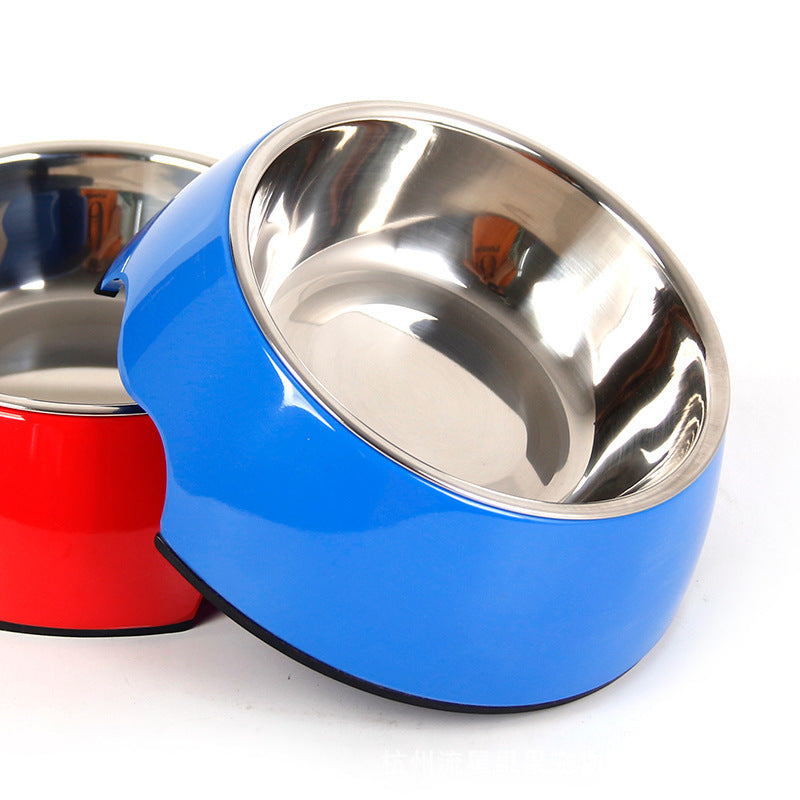 Comedero doble de acero inoxidable antideslizante para mascotas